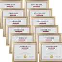 Giftgarden 8.5x11 Picture Frame Gold Set of 12, Multi Modern 8.5 x 11 Frames Bulk for Award Certificate Document Diploma, Wall or Tabletop Display