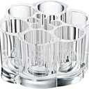 box up Makeup Organizer - Daisy Shape Lipstick Holder And Skin Care Desk Accessories, Cute Small Beauty Cosmetics Table Organizers For Women & Teen Girls, Pretty Lip Stick Gloss Storage Stand