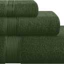 Belizzi Home Ultra Soft 3 Pack Cotton Towel Set, Contains a Bath Towel 28x55 inch, a Hand Towel 16x24 inch & a Wash Coth 12x12 inch, Ideal Everyday use, Compact & Lightweight - Olive Green (3 Pack Towel Set)