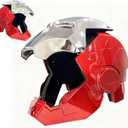 Wearable Hero-Style Helmet with Glowing Eyes – Cosplay Mask for Kids and Teens,Great for Halloween,Birthday Gifts (Red, M)