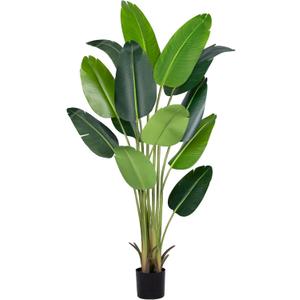 Artificial Bird of Paradise Plant 6Ft Fake Tropical Palm Tree with 13Trunks Faux Banana Leaf Trees in Pot for Home Indoor Outdoor Office Modern Decor Housewarming Gift