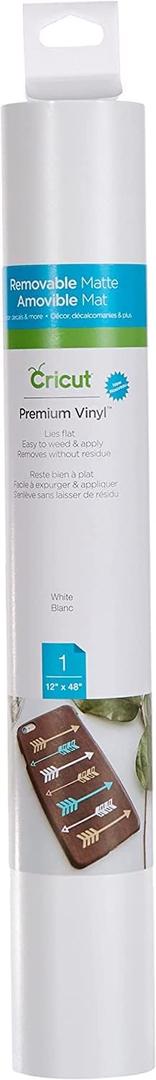 Cricut Removable Vinyl, White - 4ft Roll (12'x48') Premium No-Residue Vinyl for DIY Crafts, Wall Decals, Stickers, in-House Dcor - Compatible with Cricut Maker + Explore Machines