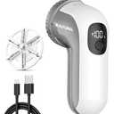 BEAUTURAL Fabric Shaver and Lint Remover, Sweater Defuzzer with 2Speeds, 2 Replaceable Stainless Steel Blades, Battery Operated, Remove Clothes Fuzz, Lint Balls, Pills, Bobbles Gray