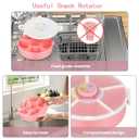 Pawtong Snack Rotator Container Reusable Snack Box with 5 Compartment Dispenser and Lid, Color Matching Opening Lid, BPA and PVC Free, for Home, School, Travel (2 Pack- Pink)