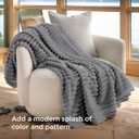 Bedsure GentleSoft Frost Gray Fleece Blanket for Couch - Cozy Soft Blankets for Women, Cute Small Throws for Girls, 50x70 Inches