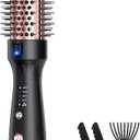 ZAVAREA Thermal Brush, 1.5 Inch Heated Round Brush Stylers, 800M Negative Ions Ceramic for Less Frizz Damage, 4 Temperature Set, Dual Voltage for Travel, Easy Use Boosts Shine, Dual Voltage