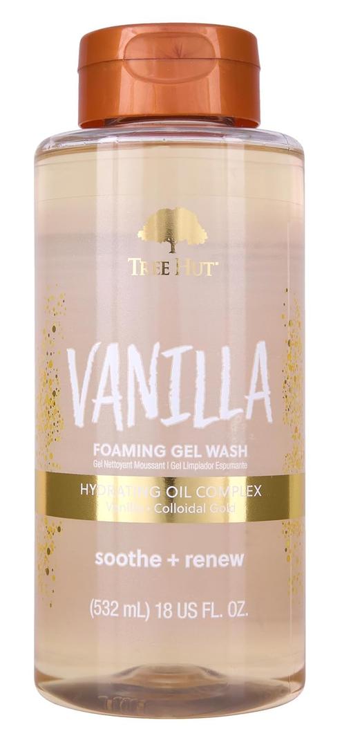 Tree Hut Vanilla Foaming Gel Wash, Mothers Day Gifts, Moisturizing & Hydrating Body Wash with Shea Butter, Gently Cleanses for Soft, Fresh & Radiant Skin, 18 fl oz