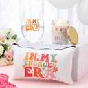 3 Piece Engaged Gift Set Engaged Wine Glass Canvas Makeup Bag Theme Candle with Jar for Wedding Party Engagement Gifts for Couple Bachelorette Women