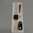 Smart Watch for Women Men Fitness: Smart Watch for iPhone&Android Bluetooth Call with SpO2 Sleep Heart Rate Monitor,IP68,Fitness Tracker with 120+Sport,Reloj Inteligente 30 Day+Battery Life, 2 Bands (Gold-Pink)