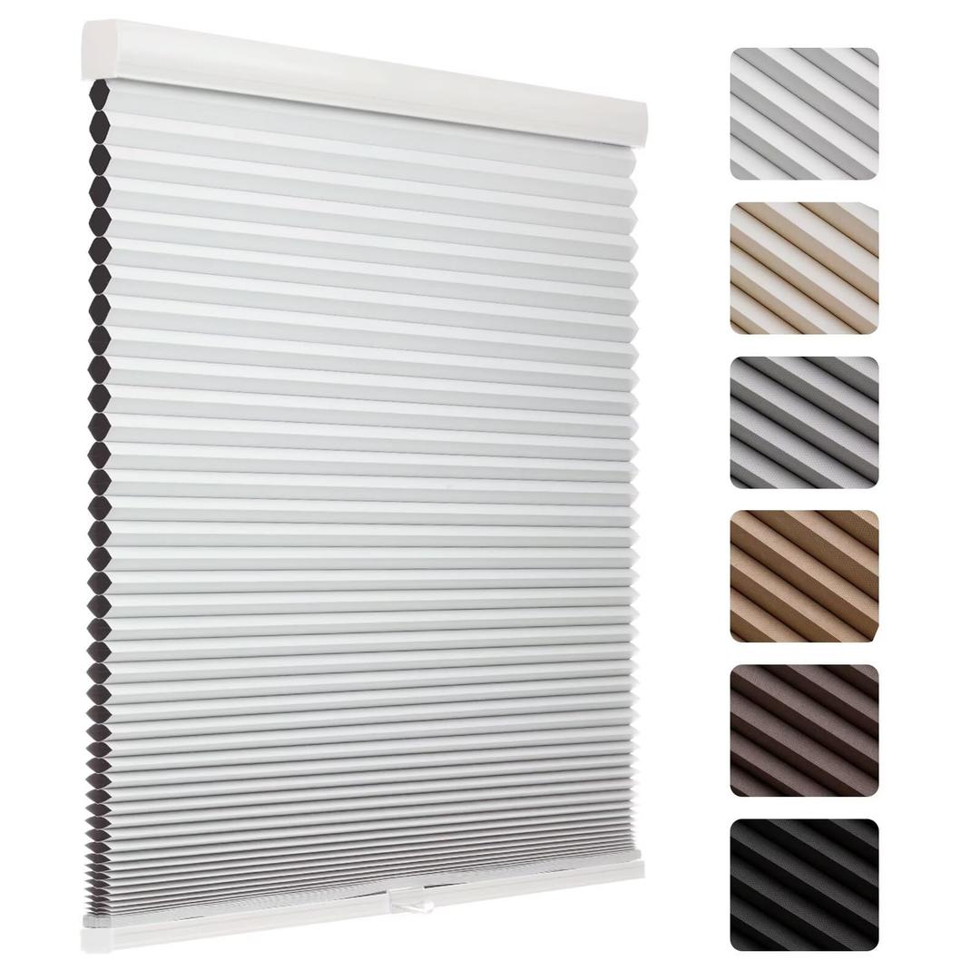 MYshade Cordless Blackout Cellular Shades, 1.5" Honeycomb Window Blinds for Bedroom & Nursery, Thermal Insulated, Noise Reducing, Privacy Shades, Inside or Outside Mount (54" W x 72" H, White)