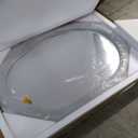 Irregular Asymmetrical Wall Mirror, 48" x 24" Flannel Wrapped Wooden Frame Frame Mirror for Living Room Bathroom Entryway, Hanging or Leaning Against Wall (Grey)