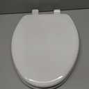 Mayfair Linden Slow Close Toilet Seat, Non Slip Heavy Duty Wood, Easy Install, Elongated, White
