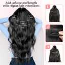 KooKaStyle Clip in Synthetic Hair Extensions Long Wavy 4PCS Thick Hairpieces Chestnut Brown Fiber Double Weft Natural Hair Extensions 20 Inch for Women