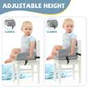 ROYALAY Toddler Booster Seat for Dining Table, Adjustable Height Booster Seat Pad for Kids Chair, 5.3inch Portable Booster Cushion with Straps, Travel Booster Seats for Baby Child Boys Girls(Grey)