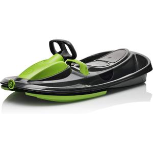 Snow Sled for Kids, Adults - Toboggan Sled, Easy Turning Steering Wheel, Anti-Slip Seat, Pull Up Brake, Durable Plastic Sled, Lightweight, Snow Sleds, Age 3+ 260 lbs