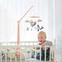 HI BABY MONMENT Crib Mobile Arm - Baby Mobile Hanger with 2-Height Settings Adjustable, Stabilizing Attachment for Added Safety, Mobile Arm for Crib, Sturdy & Secure Design for Nursery Mobile