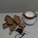 Electric Fondue Pot Set with 2 Pots, Melting Chocolate Warmer for Dipping, Candy & Chocolate Melting Pot, Fondue Pot Electric Set, Fondue Forks Included, 2.5 Cups, Brown