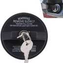 1 PC Car Fuel Tank Cap with Lock and Key, ABS Plastic Anti-theft Fuel Tank Cap, Locking Cap Adapter Replaceable Accessories, Universal for Most Cars (Black)