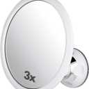 MIRRORVANA 3X Magnifying Round Shower Mirror for Fogless Shaving with Strong and Sticky Suction Cup, Shatterproof Surface and 360 Swivel - 6.7" Diameter