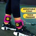 2 x Ankle Straps for Cable Machines (Pair)  Adjustable Padded Ankle Cuffs for Glute & Leg Workouts  Kickbacks, Leg Extensions, Hip Abductors & Lower Body Exercises (Pink)