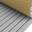 Hjdeck Boat Flooring EVA Foam Boat Decking with 3M Self-Adhesive Backing, Boat Foam Flooring Marine Carpet Faux Teak Sheet for Yacht Fishing Boat Kayak Motorboat RV Floor Helm Pad (94.5"x 10.6" - 6.9sqft, Light Grey with Black Seam)