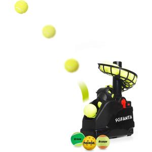 SCIFANTA Portable Tennis Ball Tosser(3.7lb) for Self-Play|Ball Launcher Beginners/Kids/Coaches/Home-Court|Accurate & Efficient Feed Buddy for All-Levels/Ages|AC & Battery Powered