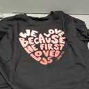 MYHALF Valentine Sweater for Women Love Heart Sweatshirts Dating Outfits Valentines Day Pullover Tops Lightweight Couple Gift H-black, XL