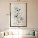 WHASAYART Large Framed Floral Wall Art 24x36 Inch, Elegant Modern Black and White Flower Painting Canvas Print, Minimalist Botanical Artwork Living Room Bedroom Contemporary Home Decor