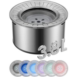 1 Gallon Large Dog Water Bowl No Spill,Anti Digging Lid & Rubber Bottom Spill Proof Dog Bowl, Anti Splash Mess Dripless Slow Drinking Stainless Steel Water for Sloppy Messy Drinkers Car (Gray)