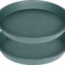 2 Pack of 20 21 inch Plant Saucer Round, Deep Plant Saucers for Pots, Heavy Duty Plastic Plant Drip Tray for Indoors Outdoor, Bird Bath Bowls, Plant Trays for Planter 19-22" (21 inch, Green)