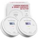 2Pack 10 Year Battery Smoke and Carbon Monoxide Detector with Digital Display, 85dB Alarm, BatteryPowered, Easy Setup for Home, RV, Camper – Protect Your Family & Get Peace of Mind