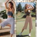 Neer 3 Pack Women Capri Pants Wide Leg High Waist Crop Lounge Sweatpants Loose Summer Casual Workout Pants with Pocket (Black, XL)