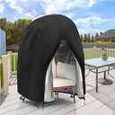 Outdoor Egg Chair Cover, 46inch Double Egg Chair Covers Waterproof Heavy Duty with Zipper for Patio Hanging Egg Chair and Wicker Chairs, Black-46x44x58inch