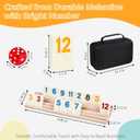 Rummy Cube Set, 2026 New 6 Player Edition with 6 Wooden Racks/Trays, 160 Large Numbers Rummy Melamine Tiles with Zippered Case, Rummy Travel Game Set - Classic Board Games for Family Adults Kids
