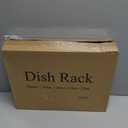 SNTD Dish Drying Rack - Space-Saving Dish Rack for Kitchen Counter, Stainless Steel Dish Drainer with Utensil Holder and Drainboard, 11" W x 15" L (Black)
