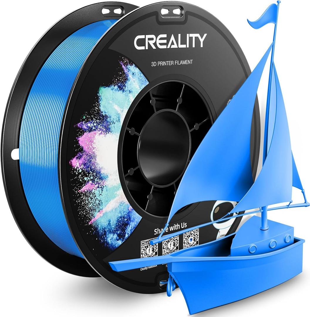 Creality PETG Filament Refill 1.75mm 3D Printer Filament, 1kg (2.2lb) Refilament for Bambu Lab Reusable Spool, Dimensional Accuracy ±0.03mm, Digital Blue