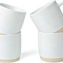 famiware Coffee Mugs for 4, 13 oz Mug Set, Dringking Cup with Handle for Coffee, Tea, Cocoa, Milk, Milkyway serise, White