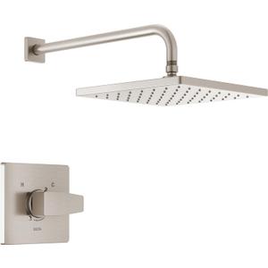 Delta Faucet Modern Raincan Square Single-Function Shower Valve Trim Kit Brushed Nickel, Shower Faucet Set, Rainfall Shower Head, Spot shield Stainless T14268-SP-PP (Valve Not Included)