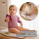 Beurer BY80 Digital Baby Scale, Infant Scale for Weighing in Pounds, Ounces, or Kilograms up to 44 lbs, Newborn Baby Scale with Hold Function, Pet Scale for Cats and Dogs