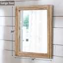 AAZZKANG Rustic Mirror for Wall with Rectangle Wood Framed Decorative Hanging Mirrorrs Large 20"x16"for Bedroom Bathroom Living Room Dressing Room