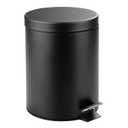 mDesign Pedal Bin  Metal Waste Bin with Pedal, Lid and Plastic Bucket Insert  Perfect for Bathroom, Kitchen, and Office  5 Litre Household Rubbish Bin with Ergonomic Design  Black
