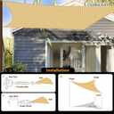 8'x8' Sun Shade Sail Rectangle Outdoor UV Block Square Canopy Sunshade Cover for Backyard Porch Pergola Deck Garden Patio, Sand