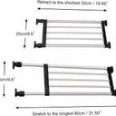 BAOYOUNI Expandable Shelf Closet Tension Rod Adjustable Shelving Unit Storage Rack Organizer Hanger Space Saving Divider for Wardrobe, Cupboard, Kitchen, Bathroom Use, Black, Recommended Use Length: IN