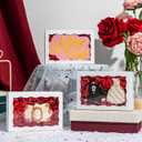 RomanticBaking 100 Pack White 7 x 4 3/8 x 1 1/2inches Cookies Boxes with Window Christmas Bakery Packaging for Macaron Treat Boxes Chocolate Truffle