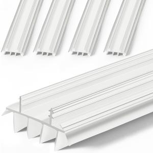 Replacement Door Bottom with Vinyl Fins 36" Long 1 3/4" Wide Threshold Seal Bottom of Door Weatherstrip Kerf Weather Stripping for 7/8" Between Barbs(White,4 Pcs)