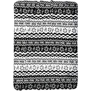 Victoria's Secret Pink Sherpa Blanket Soft Logo Plush Cozy Throw Cover Multicolor Size 50x60 New Black & White, 50''X60''
