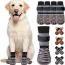SlowTon Dog Socks with Double-Sided Grippers - 4PCS Dogs Grip Socks for Hot & Cold Pavement or Hard Floors, Non-Slip Paw Traction Protectors for Senior Small Medium Large Dogs(Grey, S)