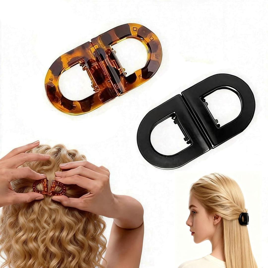 Magnetic Hair Clips  Strong Hold No-Slip Magnetic Hair Styling Clips, Seamless 2-in-1 Design for Easy Daily Hairstyles, Clip No Crease, Thoughtful Gifts for Women (A)