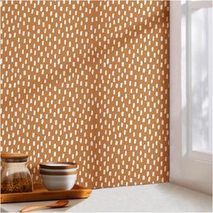 HAOKHOME Peel and Stick Wallpaper Boho Modern Dots Wall Paper Removable for Bathroom Caramel/White Contact Paper 17.3in x 32.8ft