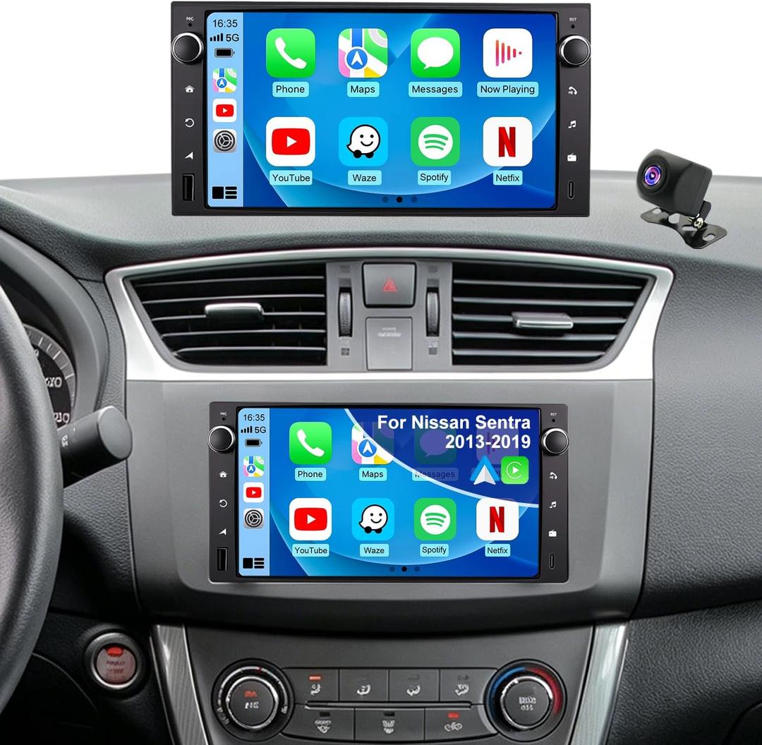 5G WiFi Upgrade Car Radio for Nissan Sentra 2013-2019, Versa 2015-2019, Frontier 2013-2021, Juke 2015-2019, NV200 2018-2021, 6.83 Inch Touchscree Head Unit Stereo Carplay Android Auto GPS FM BT Camera